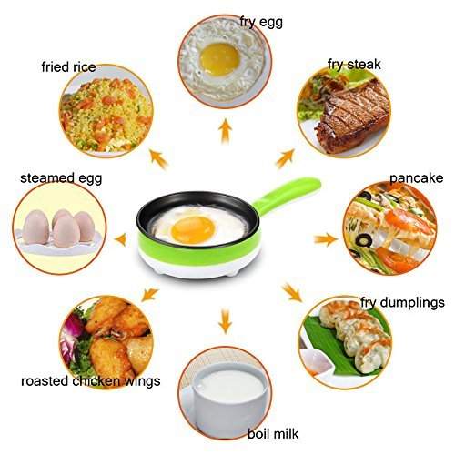 Multi Functional Electric 2 In 1 Egg Frying Pan With Egg Boiler Machine Measuring Cup With Handle. 