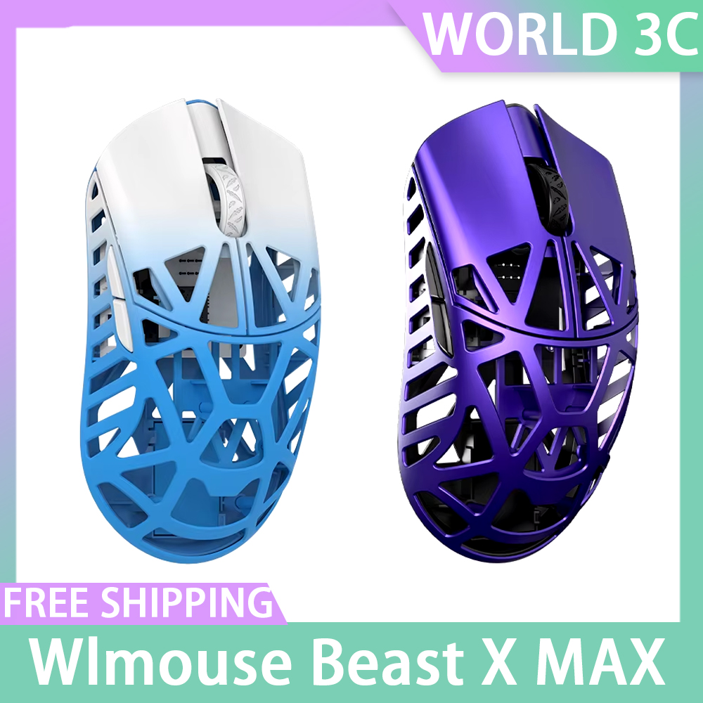 Wlmouse Beast x Max Mouse Magnesium Alloy Hollow Out Lightweight Wireless Bluetooth Mouse Fps Gaming Office Mice customized
