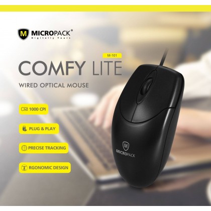 MICROPACK COMFY MINI M103 USB OPTICAL MOUSE 1 YEAR REPLACEMENT WARRANTY. 