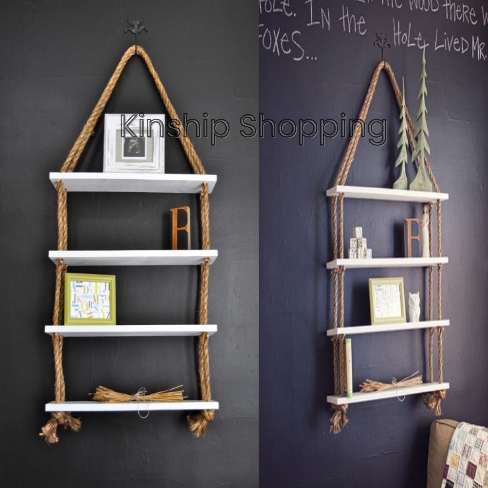 1 Pcs Balcony Hanging shelf, 4 Layer Toys & Showpieces Hanging Shelf House Decorative Rack , Handicraft Wall Shelf .