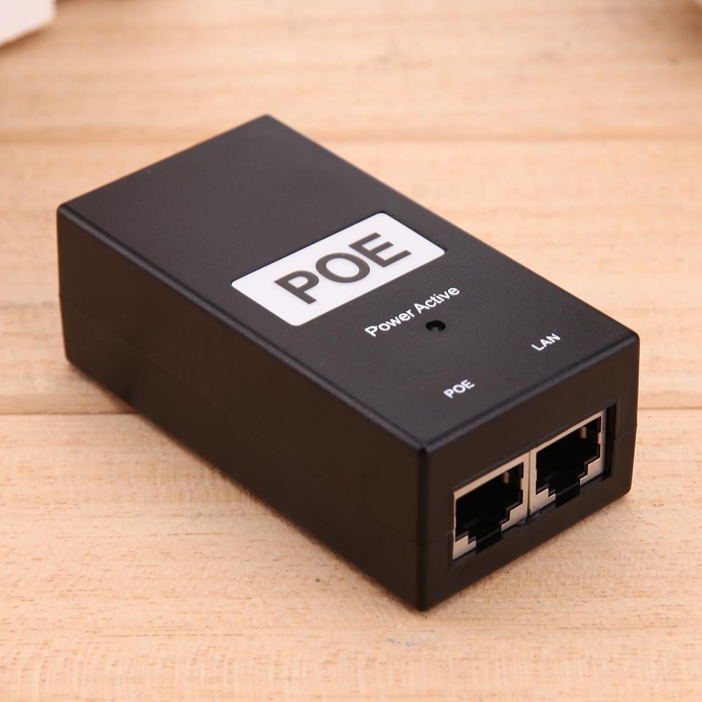 POE Power Supply DC Adapter 24V 0.5A 24W Desktop POE Power Injector Ethernet Adapter Surveillance CC. 