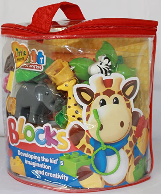 JDLT Building Blocks Zoo, Multi Color (43 Pieces). 