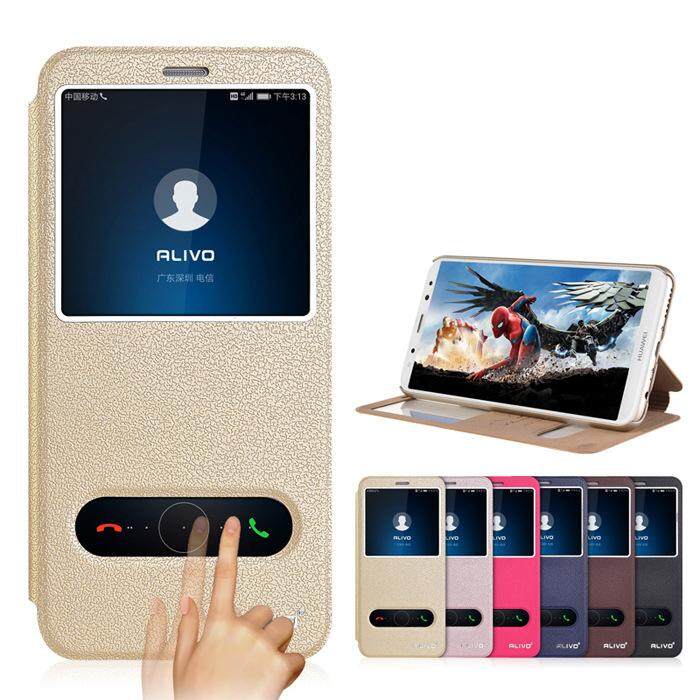 lthmy for Huawei mate 9 Flip PU Leather  View With Kickstand Feature Magnetic Closure Case. 