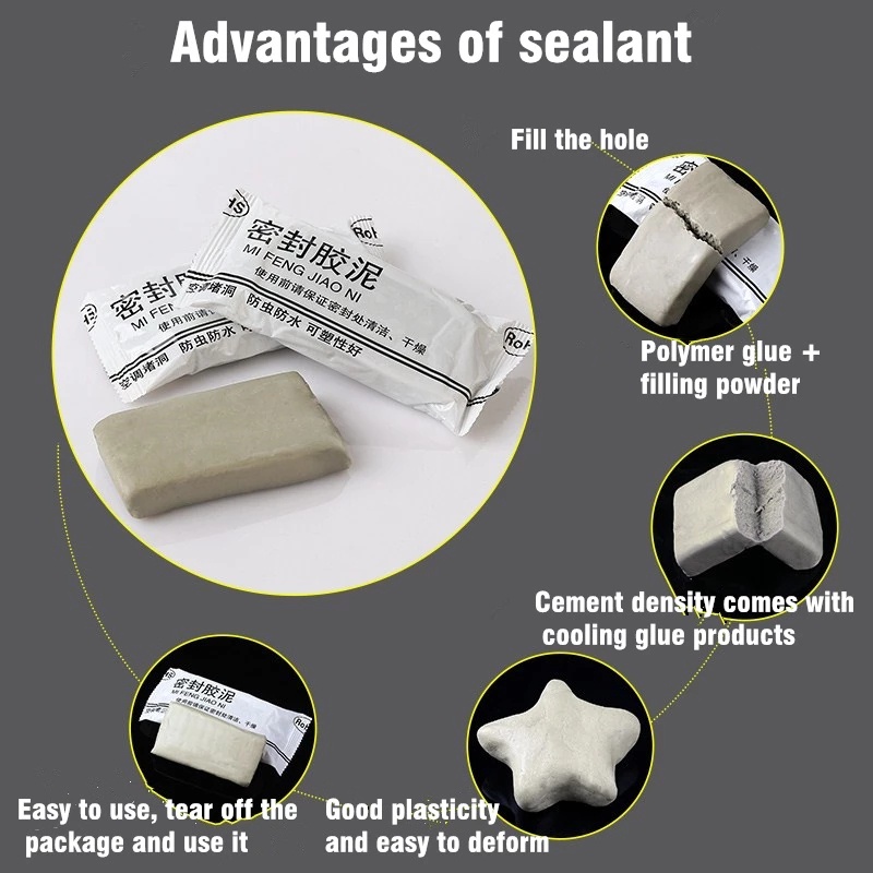Environmental Wall Hole Sealing Glue Air Conditioning Hole Sealing Mending Plasticine Wall Hole Sewer Waterproof Sealing Mud. 