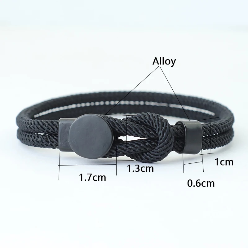 New Novel Men Rope Bracelet Double Layer 4mm Nylon Cord Chain Braclet 3 Sizes Lucky Red Thread Pulseria Gift For Him Accessories. 