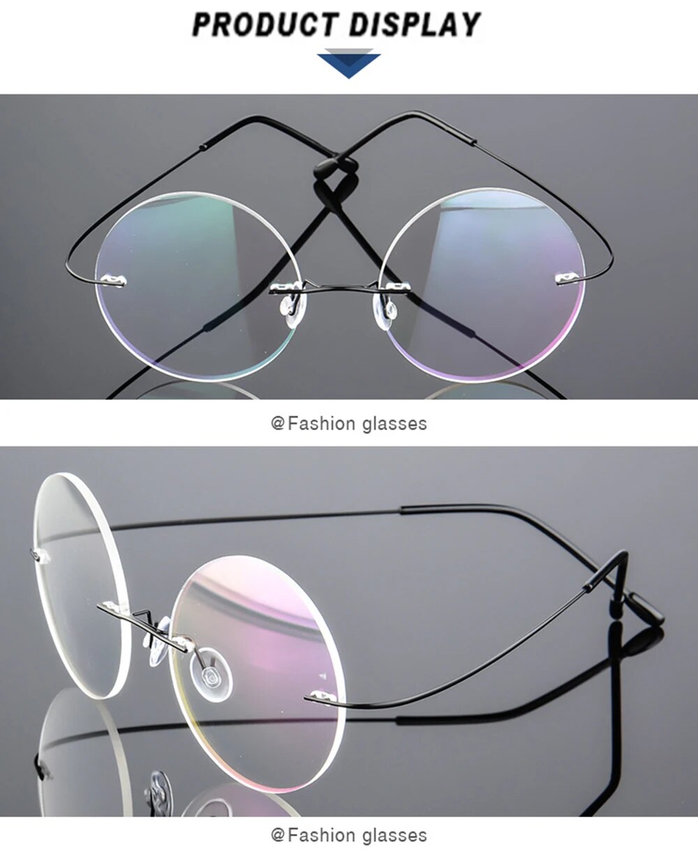 （New）Clara Vida Rimle Ultra-light Round Progreive Multifocal Reading Glae MEN TITANIUM ALLOY ee Near And Far ADD  1 To  4. 