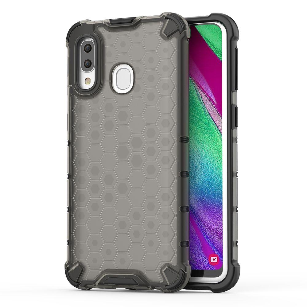 For Samsung Galaxy A40 Honey Comb Series Hybrid Translucent PC Slip-Resistant Shockproof TPU Bumper Case Cover