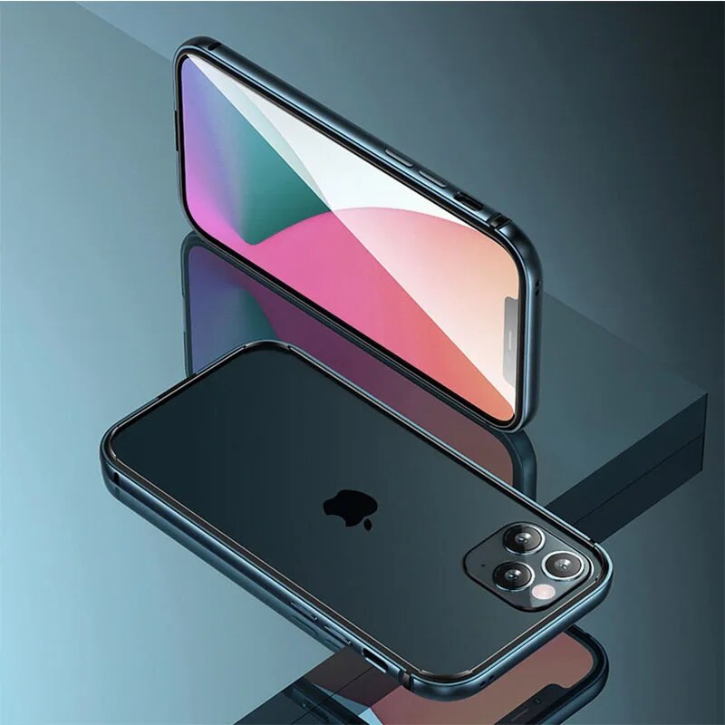 Aluminum Metal Bumper Case for IPhone 13 12 11 Pro Max XR X XS 7 8 14 Plus Silicone Phone Protective Cover Frame Accessories KEEMEEUYZO. 