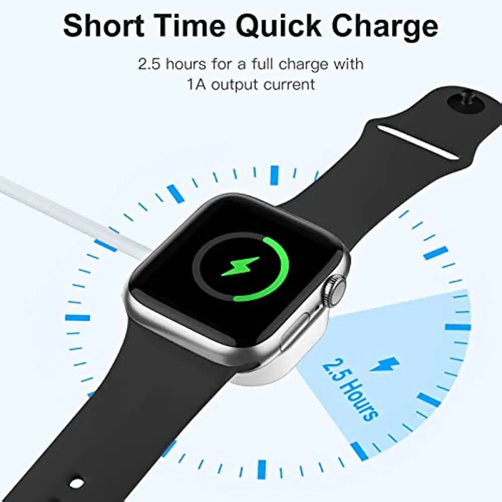 6 in 1 Watch Phone Charger Cable for Iwatch 9 8 7 6 5 4 Ultra Airpods All in 1 Cable for IPhone 15 14 13 Pro Max Type-C More. 