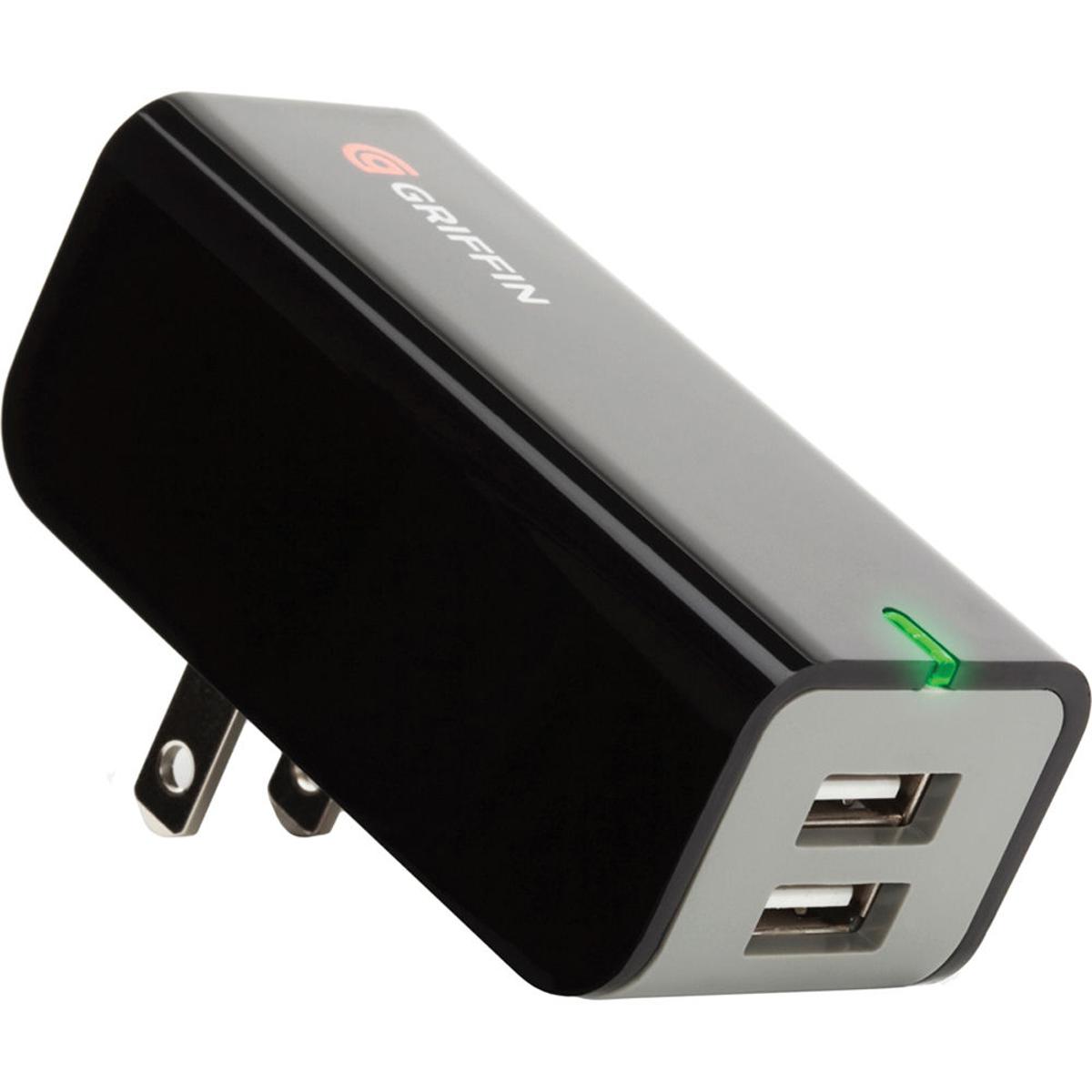 GRIFFIN POWERBLOCK DUAL UNIVERSAL CHARGER ADAPTER FOR MP3 PLAYERS AND USB DEVICES (BLACK)