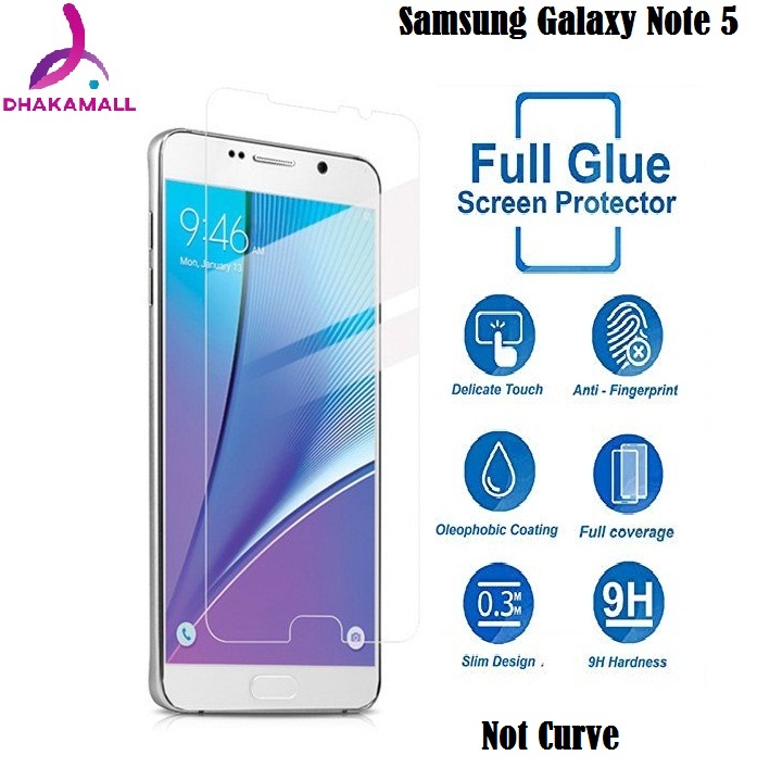 Samsung Galaxy Note 5 Tempered Glass Screen Protector Ultra thin 2.5D 9H (Note Curve)-Transparent. 
