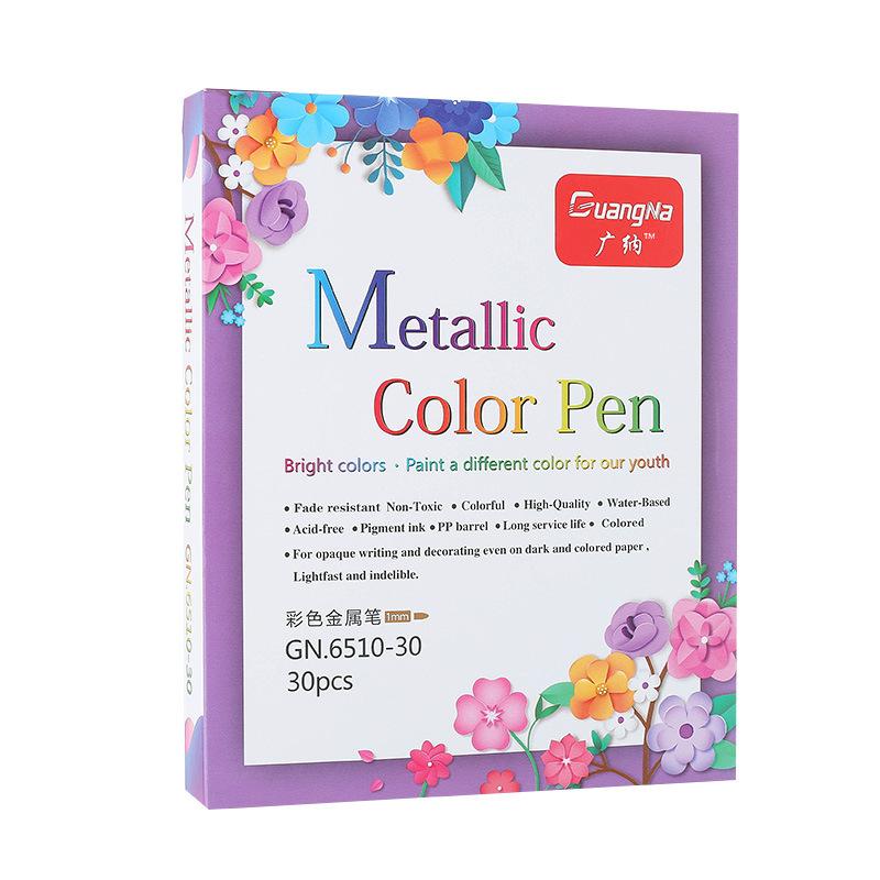 Guangna 6510 metallic color marker pen set color ceramic painting DIY photo album signature sign-in pen. 
