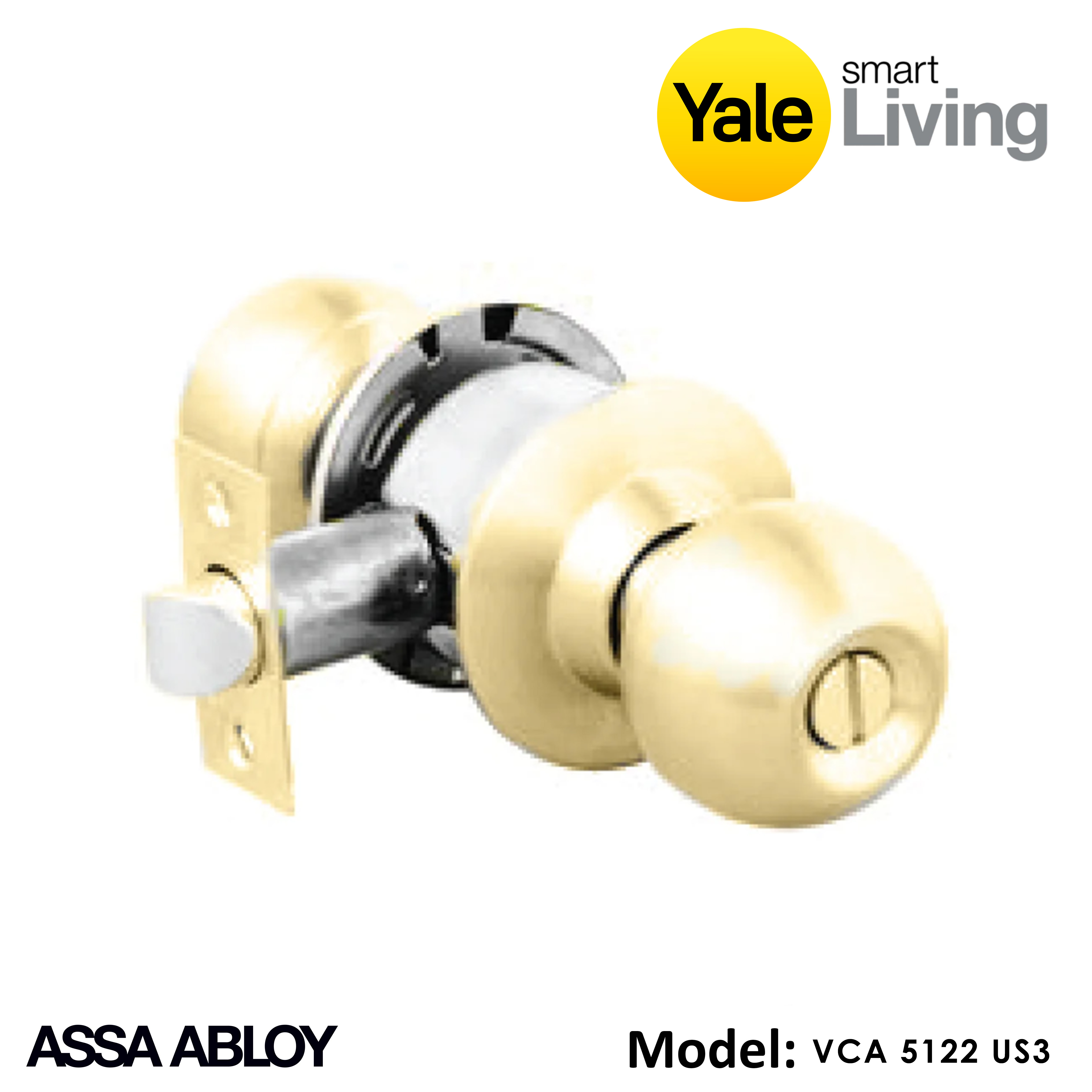 Yale High Security Door Lock Yale Knobset VCA5122 US3 (Without Key) Door hardware & locks