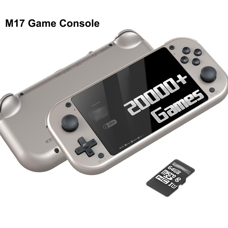 M17 Retro Handheld Electronic Video Game Console 4.3'' IPS Screen Emuelec Game Emulator System 64GB 128GB 20000+ Games Xmas Gift