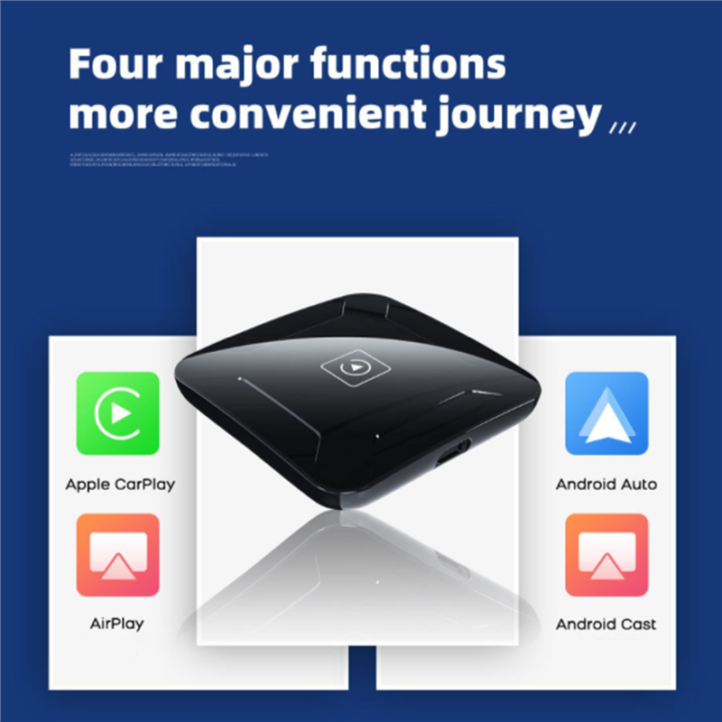 4 in 1 Car Wired to Wireless Carpaly Car Play Adapter Connect Carplay Box Android Auto Black Wireless Carpaly. 