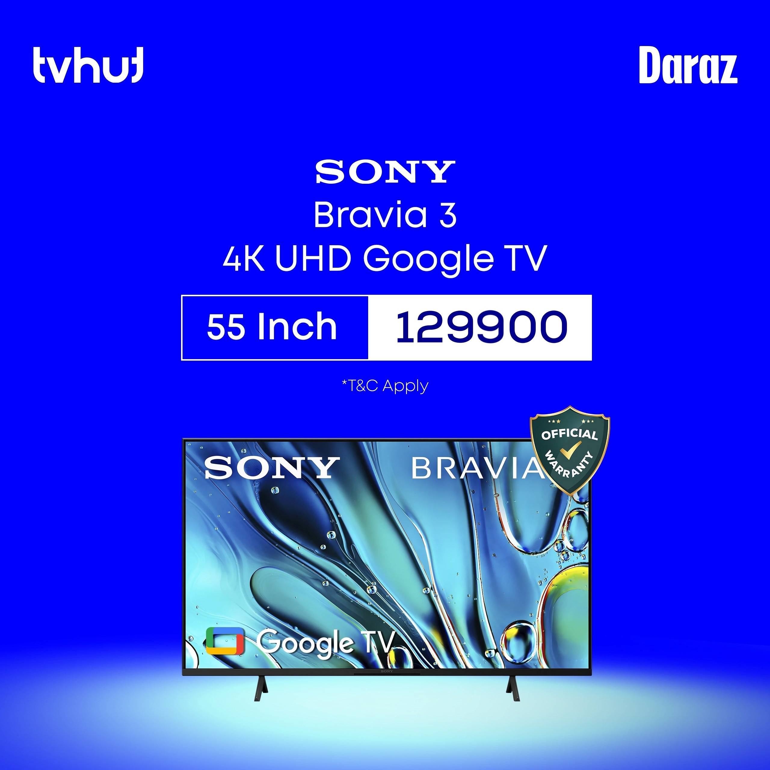 Sony Bravia 3 K-55S30 55 Inch 4K UHD Google TV with Official Warranty