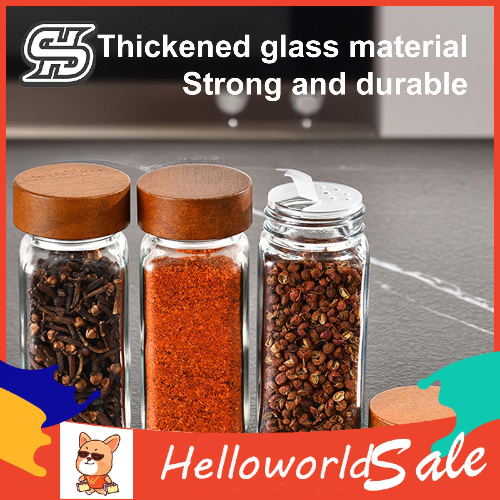 Canning Spice Bottles Transparent Spice Jar Set with Labels Easy-to-use Seasoning Bottles for Home Kitchen Favorite Sealed Spice Containers. 