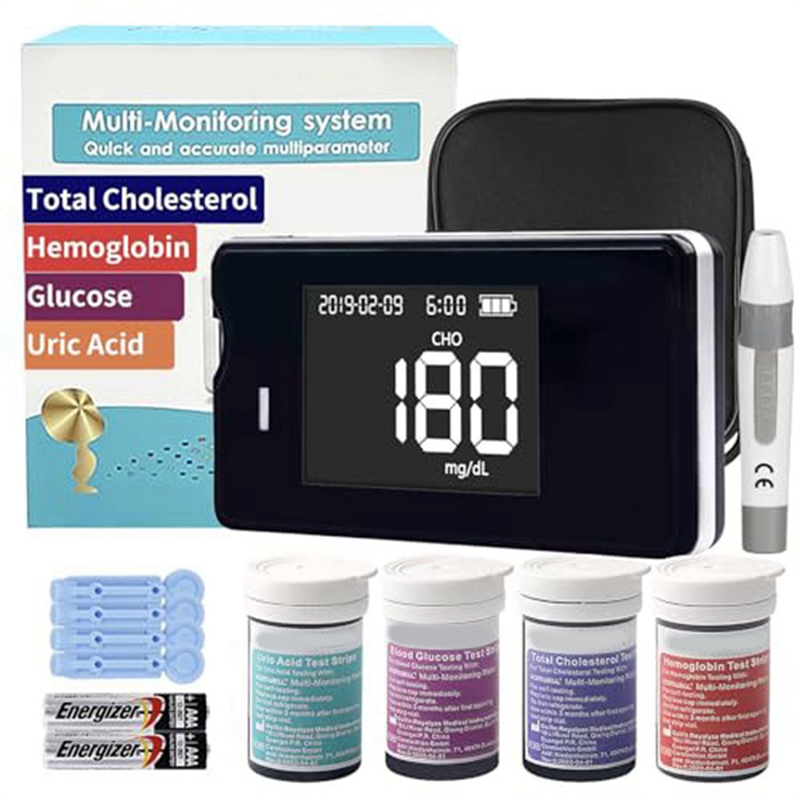 Hemoglobin Tester Kit, Hemoglobin Tester, Cholesterol Test Kit, Uric Acid Test Kit, Contains A Total of 40 Test Strips Easy Install Easy to Use