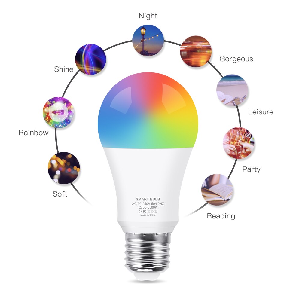 Zigbee 3.0 Tuya Smart Led Bulb Light Table Lamp E27 Wifi RGBCW Color Changing Dimmable 15W Works with Hue Alexa Echo Google Home. 