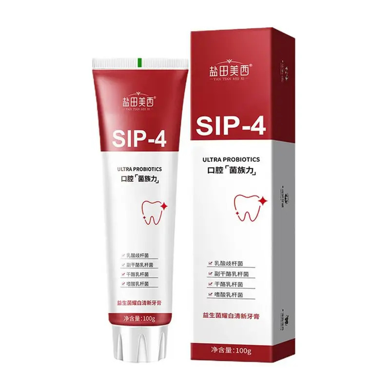 Sip-4 Probiotic Whitening Toothpaste Brightening & Stain Removing Sp-4 Probiotic Toothpaste Fresh Breath Teeth Whiten Toothpaste. 