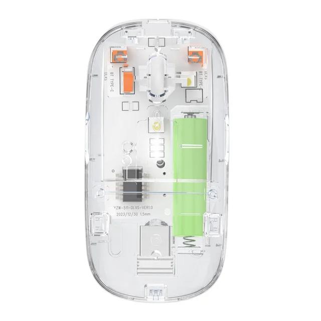 ilient brain Mac S huawei notebook electric mouse, suitable for dual-mode 2.4G gaming mouse transparent bluetooth wireless computer mouse rechargeable. 