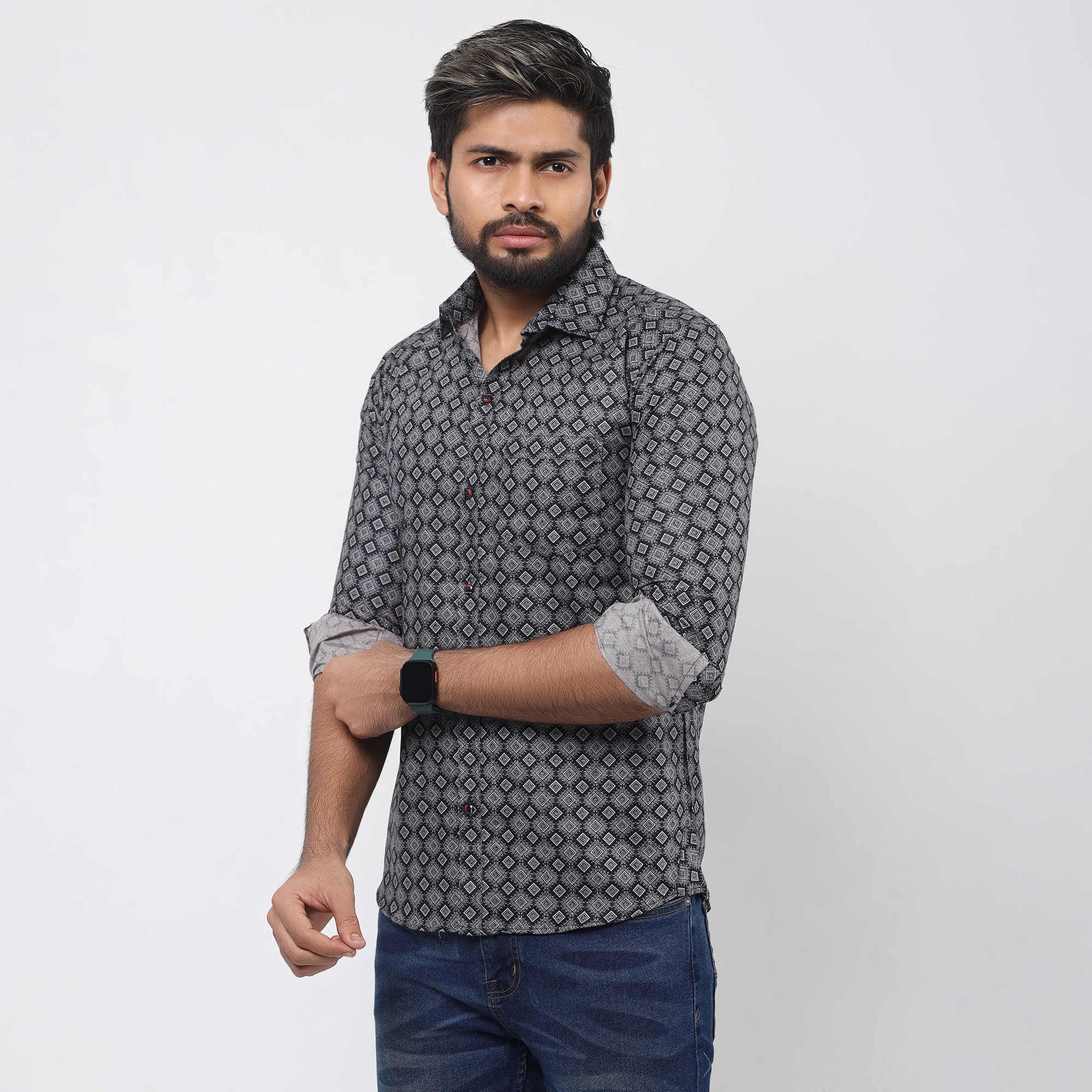 Long Casual Cheak Shirt for men