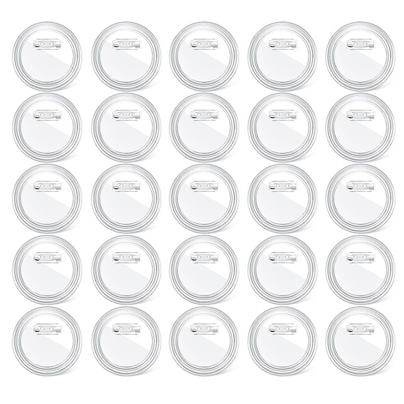 3 Inch DIY Button Pins Acrylic Button Pin Badge Clear Craft Button Badges Pin Back Buttons For School Projects 25Pcs