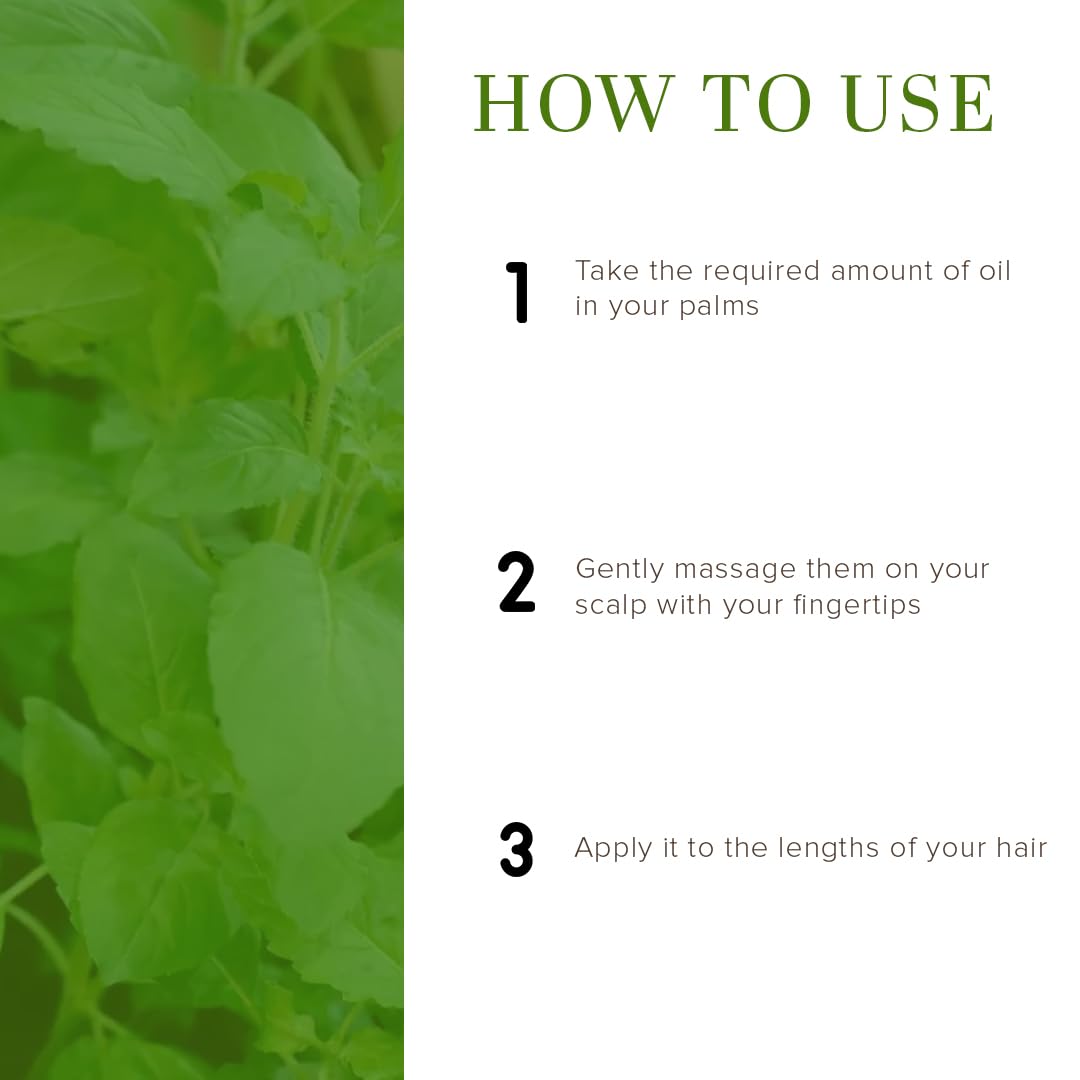 Khadi Natural Tulsi Herbal Hair Oil|Hair Oil For Hair Fall |Non-Sticky Hair Oil For Dry Scalp | Paraben & Mineral Oil Free | Suitable For All Hair Types| 210 ml. 