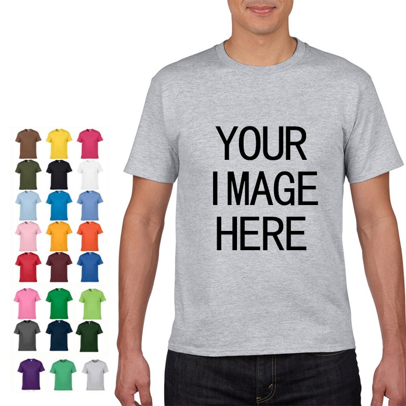 NO LOGO Price Cotton Short Sleeve Solid Color O-neck T-shirt Tops Tee Customized Print Your Own Design Printed Unisex Tshirt. 