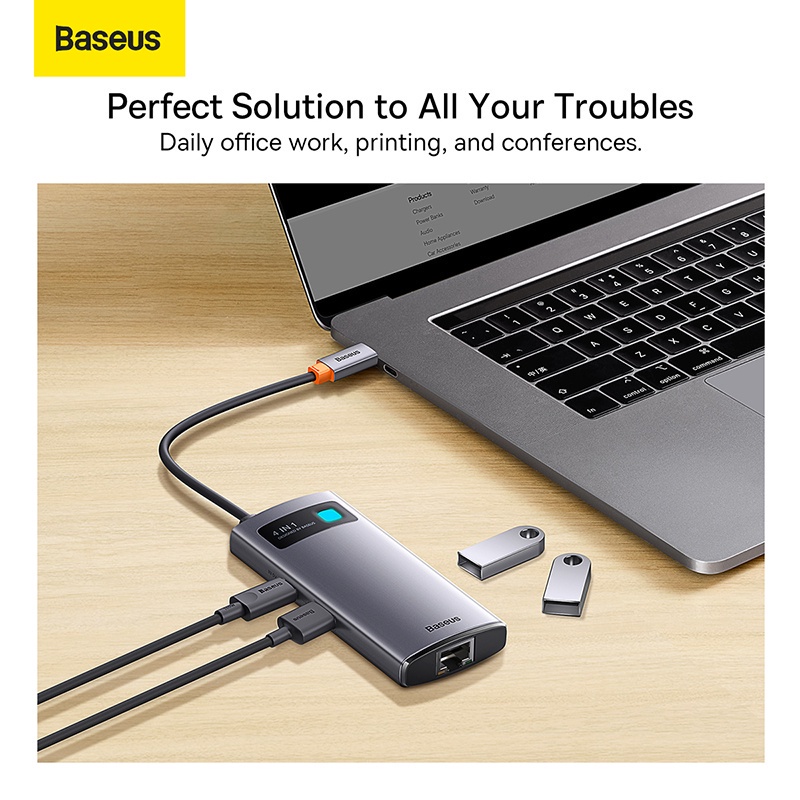 Baseus USB C HUB Type C to HDMI-compatible USB 3.0 Adapter Type C HUB Dock for HP Folio G1 USB C Splitter. 