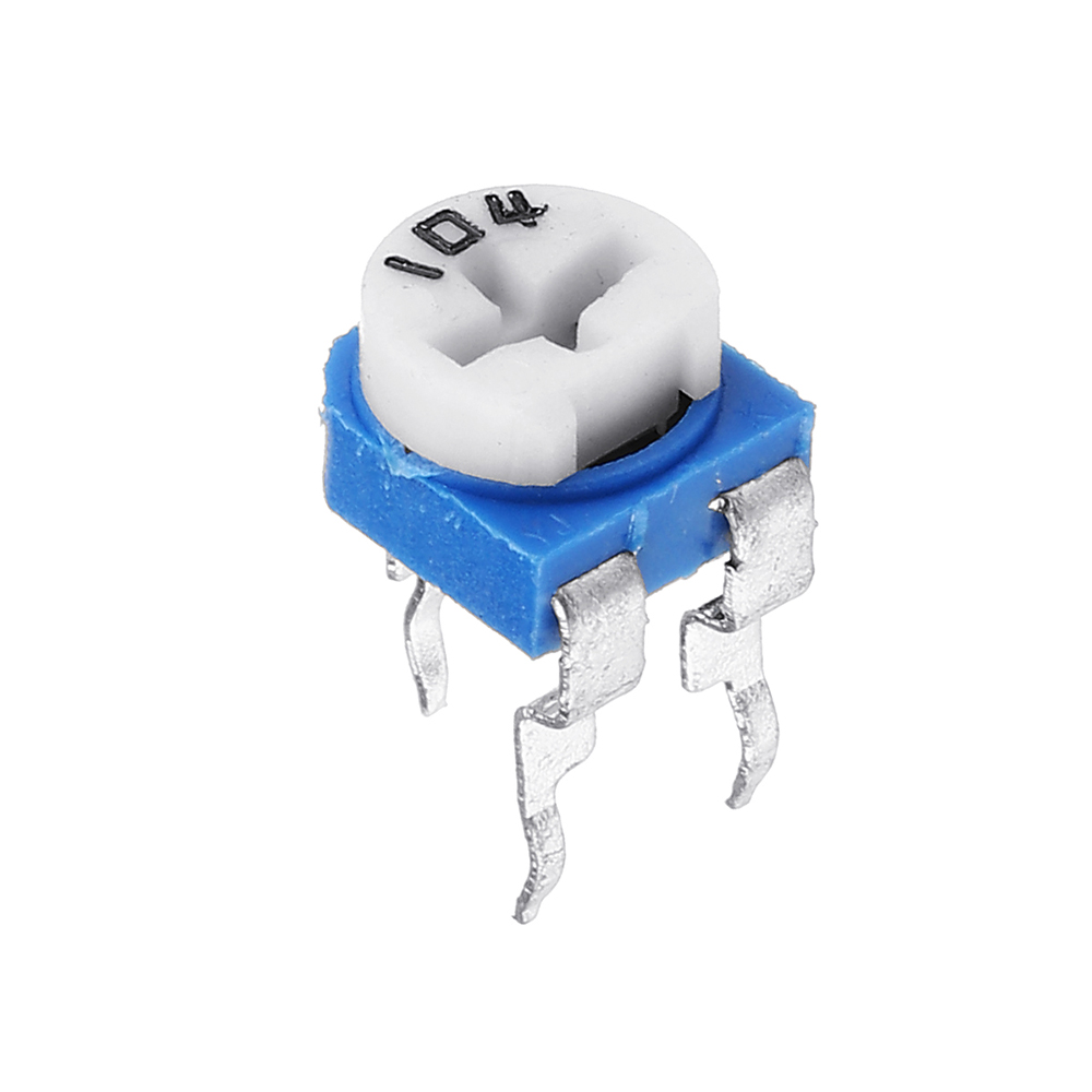 10Pcs- RM065 RM-065 VR 100K Ohm 104 Potentiometer Trimmer Trim Pot 100K Ohm 104 Trimpot Potentiometer Variable Resistor Top Adjustment Single Turn 6mm V/R 3 Pin Leads. 