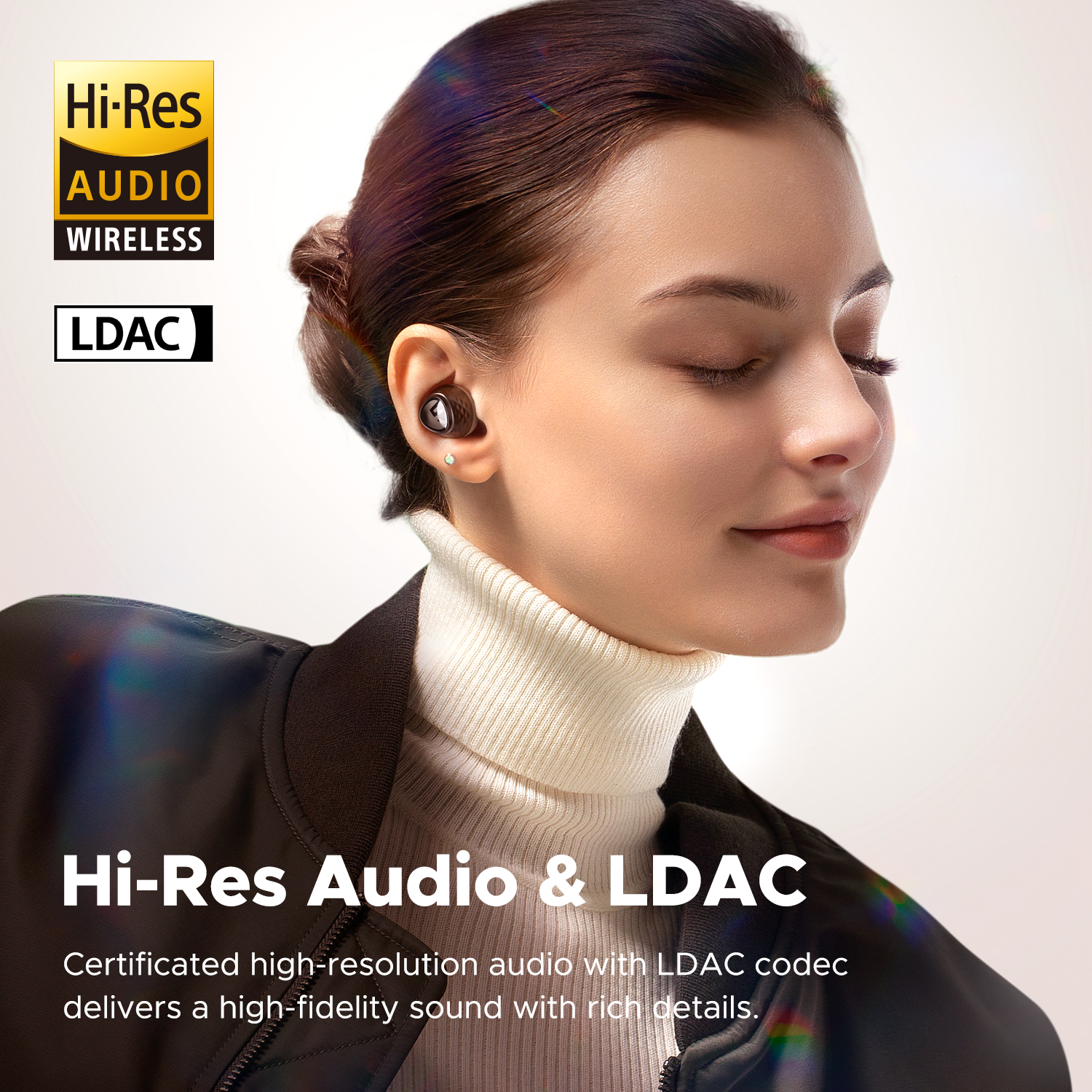 SoundPEATS Engine4 Hi-Res Bluetooth 5.3 Wireless Earbuds with LDAC, Coaxial Dual Dynamic Drivers for Stereo Sound, Total 43 Hrs. 