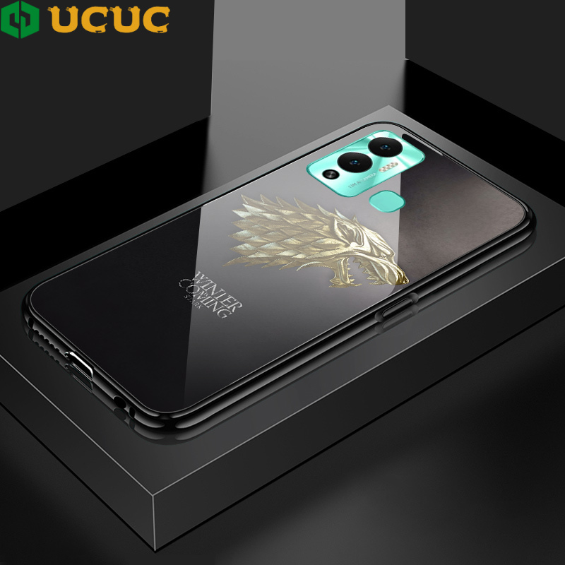 UCUC for Infinix Hot 12 Play Back Cover Game of Thrones Luxury Personalized Patterns Tempered Glass Phone Case. 
