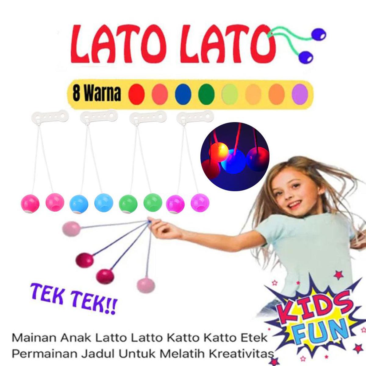 Lato Lato Toys with Light Antistress Noise Maker 4.0 Upgraded High Quality Glow Pro-Clackers Ball Tek-Tek Old School Toys Games