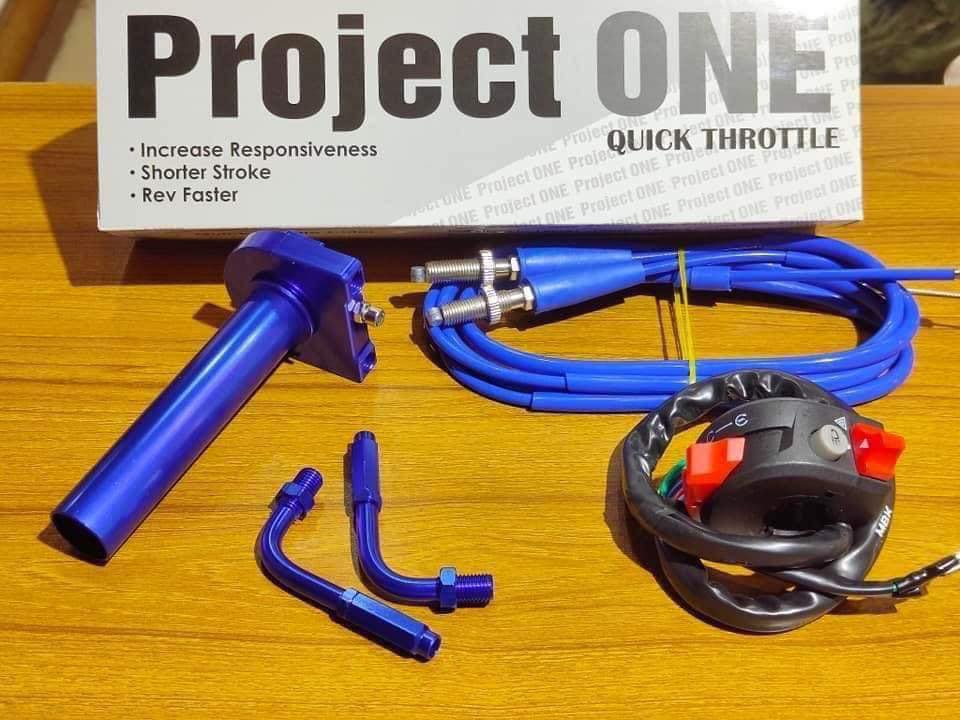 PROJECT ONE Quick Throttle Universal CNC Setup for All Bike Racing Fuel Spontan for Maximum Performance Ready Pickup with Domino Chapa Switch Button. 
