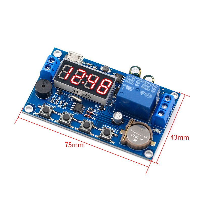 DC 5V Real time Timing Delay Timer Relay Module Switch Control Clock Synchronization Multiple mode control Wiring diagram. 