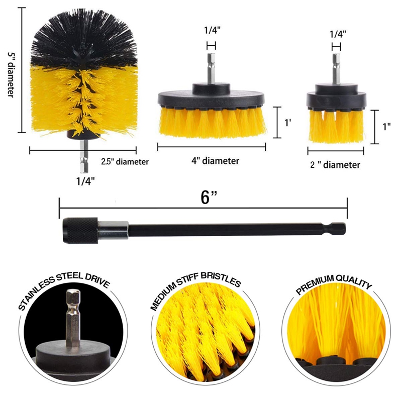 【Fashion】12 Piece Pads Power Scrubber Brush with Extended Long Attacht All rpose-Cleaner Scrubbing Drill for Cleaning l Tile. 