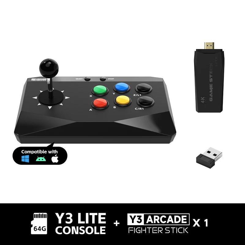 DATA FROG Y3 Arcade 4K Video Game Console with Game Arcade Keyboard Built-in 20000 Games Stick For PS1/FC/GBA Retro TV. 
