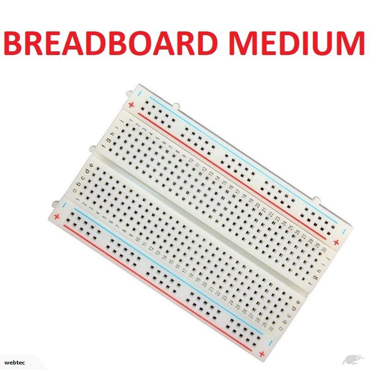 Breadboard Medium Size Solderless White Prototype Test Circuit Board Plug-in 400 Tie Points Pin For Arduino Project Board DIY