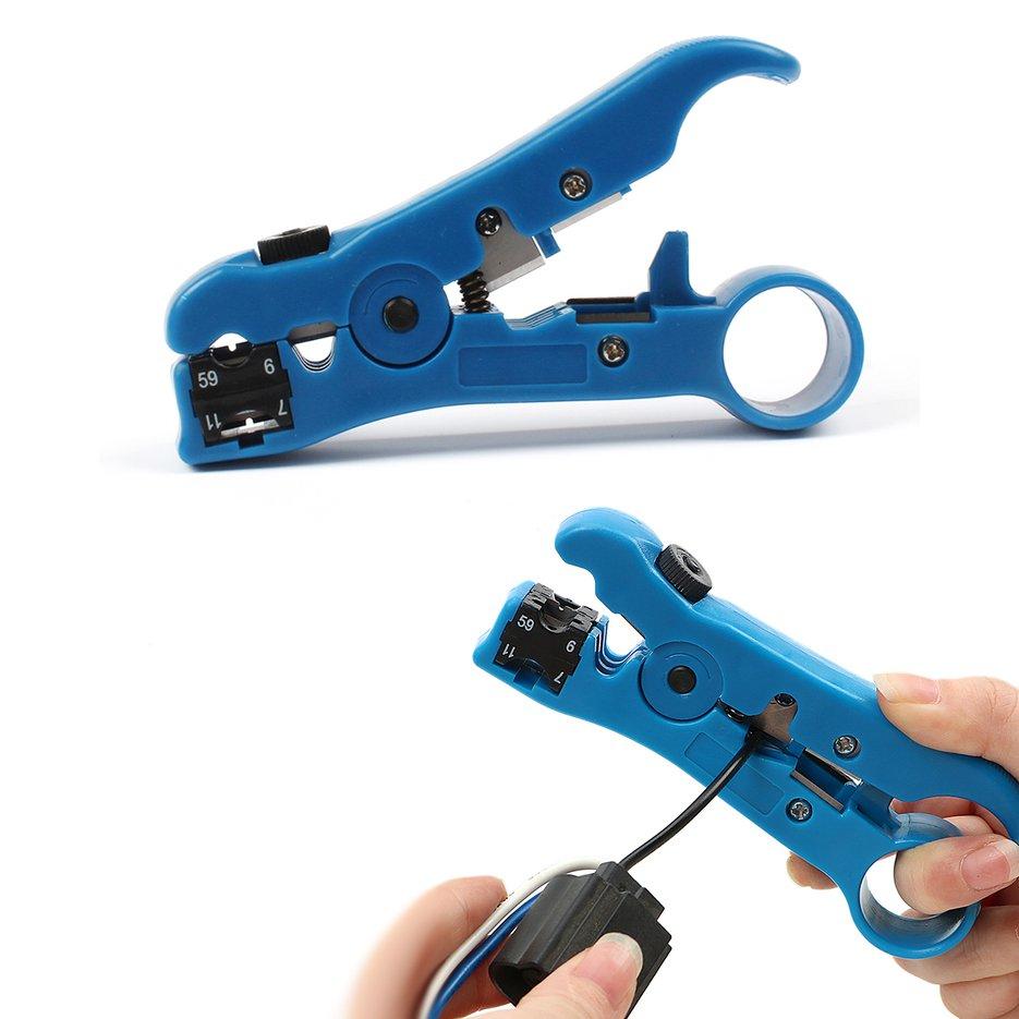 OIMG Universal Network Cable Stripper Cutter Stripping Pliers Tool Flat Or Round Utp Cat5 Cat6 Wire Coax Coaxial Stripping Tool. 
