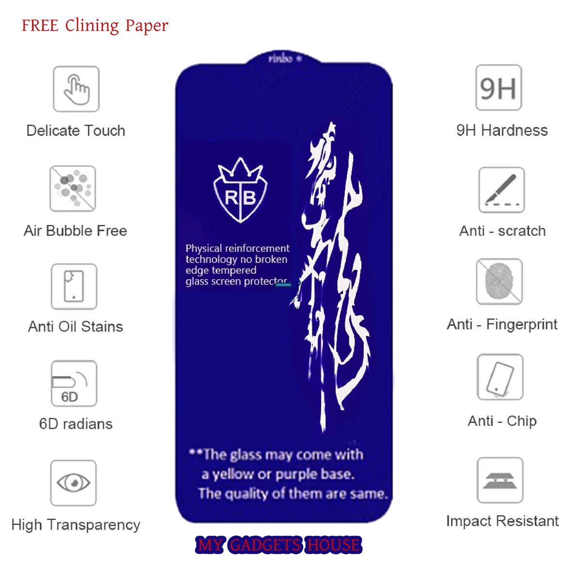 Rainbow Premium Full Screen Protector For Redmi Note 7 / Note 7 Pro / Note 7s Protective  Glass