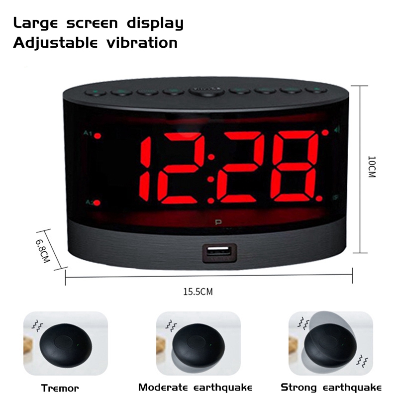 Extra Loud Alarm Clock with Wireless Bed Shaker,for Heavy Sleepers. 