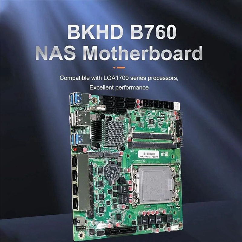 Mini ITX B760 NAS Motherboard Home Processor Firewall Server. 