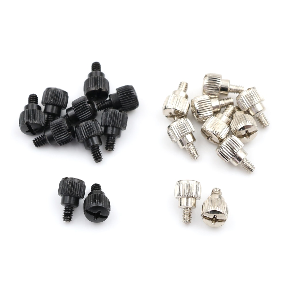10pcs Computer Case Screws Black Or Nickel Computer Case Screw Hand en Thumb Screw Overall Size 14 x 9mm. 