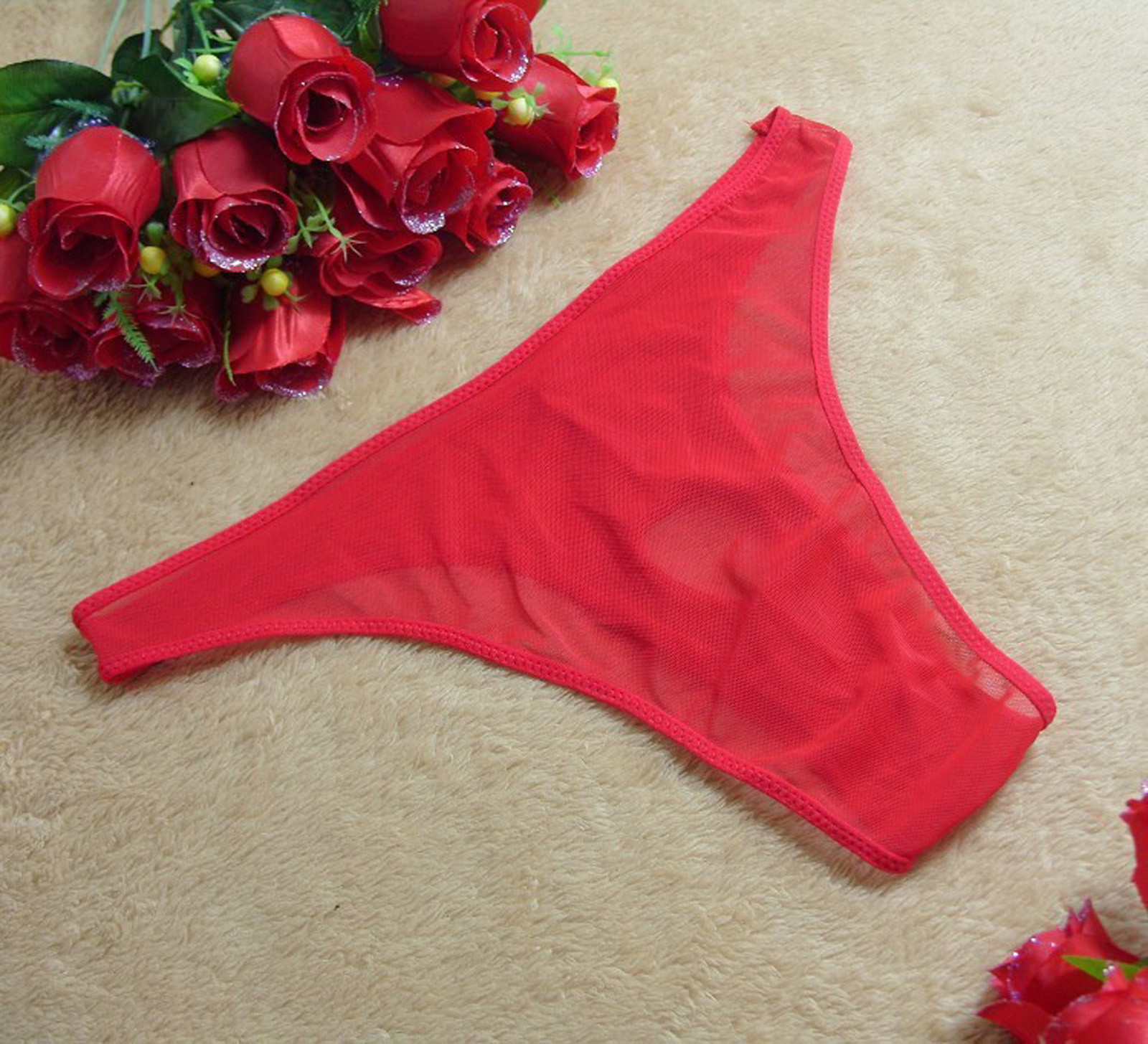 Lingerie Men Mesh Underwear Briefs Open Front simple Pouch Hole Out Transparent Panties Underpants. 