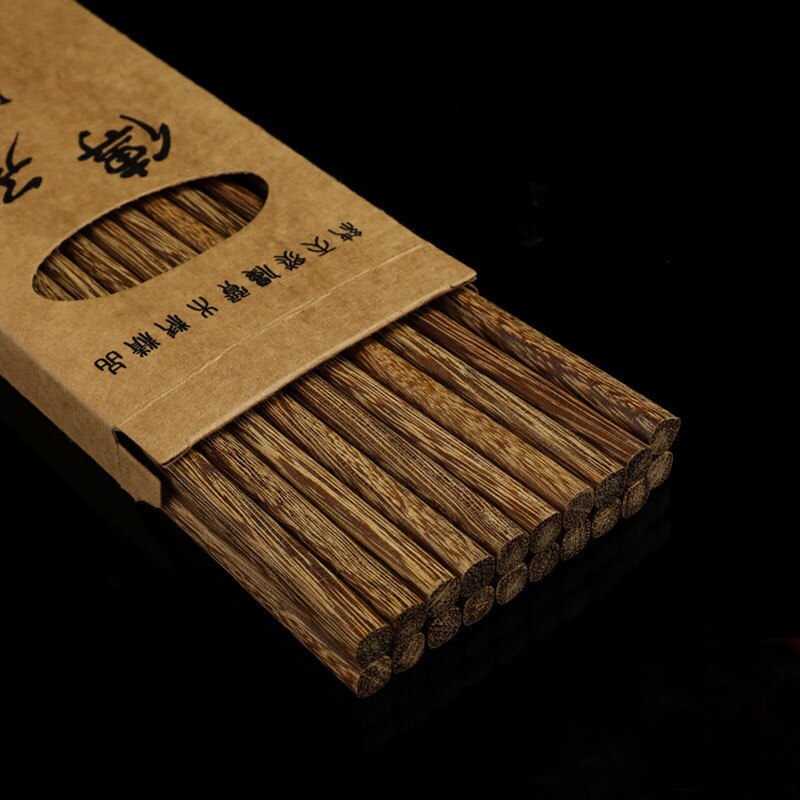 10 Pairs Reusable Wooden Chopsticks Natural Chinese Bamboo Chopstick Food Sticks Tableware Gift Kitchen Home Restaurant Supplies