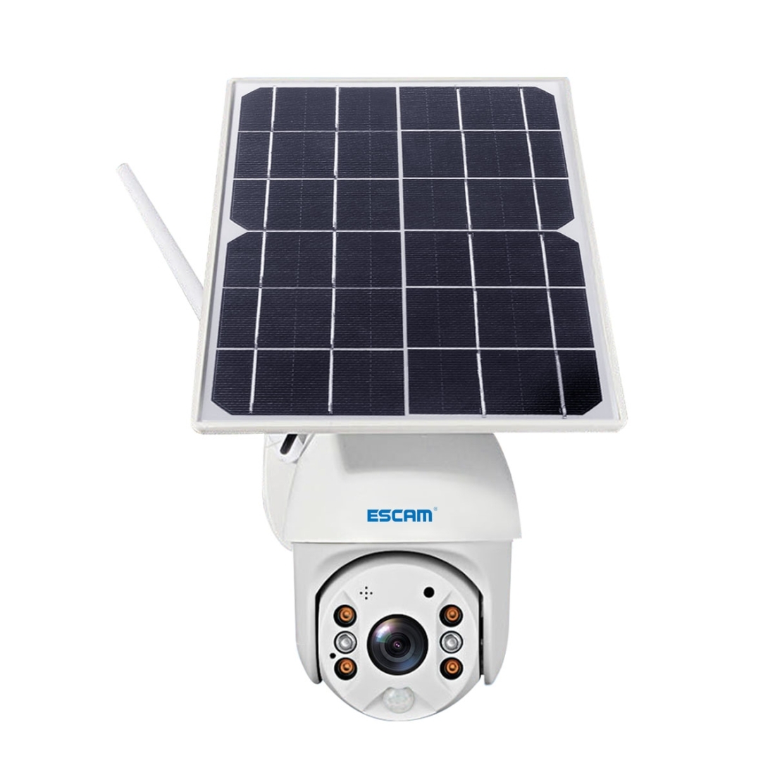 (Ready Now)ESCAM QF280 HD 1080P IP66 Waterproof WiFi Solar Panel PT IP Camera with Battery, Support Night Vision / Motion Detection / TF Card / Two Way Audio. 
