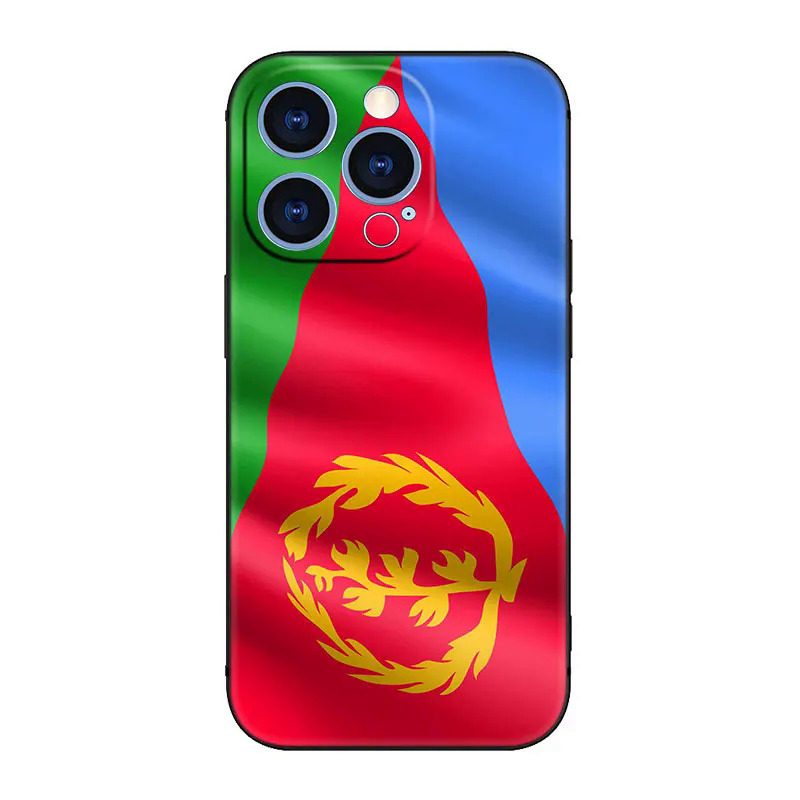 Eritrea Flag Phone Case For Apple iPhone 14 13 12 Mini 11 Pro XR X XS MAX 6S 7 8 Plus 5S SE 2020 2022 Black Cover. 