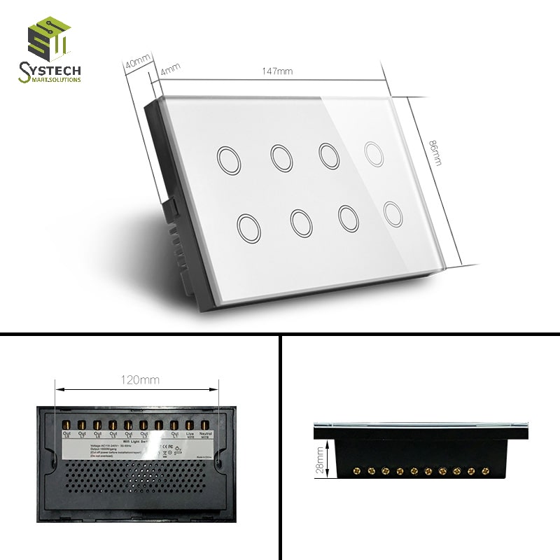 Smart Combo WIFI 4 gang light switch with wifi Ceiling Fan switch. 