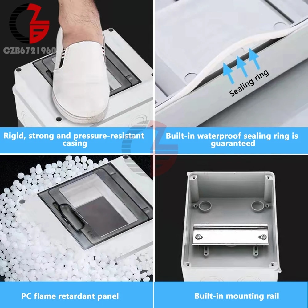 2/5/8/12/15/18/24 Ways Outdoor Waterproof Electrical Distribution Box Circuit Breaker MCB Power Plastic Junction Wire Box IP65. 